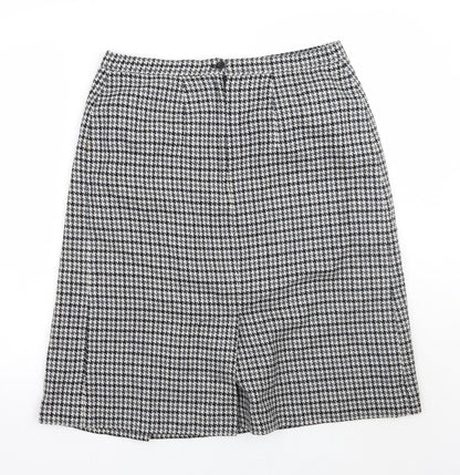marjori  Womens Beige Check  A-Line Skirt Size 36