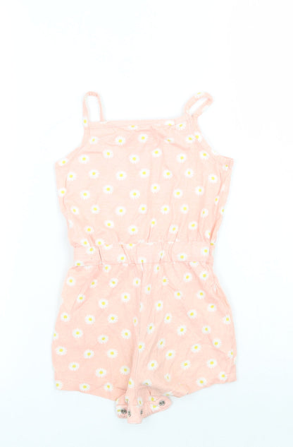 Young Dimension Girls Pink Floral  Playsuit One-Piece Size 2-3 Years