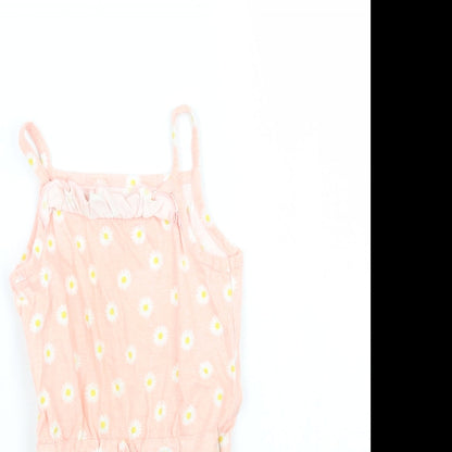 Young Dimension Girls Pink Floral  Playsuit One-Piece Size 2-3 Years