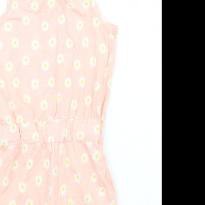 Young Dimension Girls Pink Floral  Playsuit One-Piece Size 2-3 Years