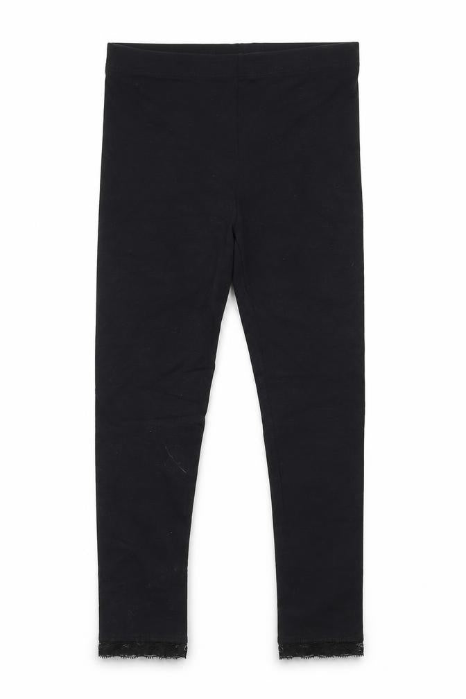George Girls Black   Jegging Trousers Size 8-9 Years - Lace Hems