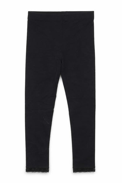 George Girls Black   Jegging Trousers Size 8-9 Years - Lace Hems