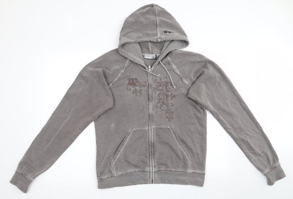 West 49 Womens Brown Floral  Full Zip Hoodie