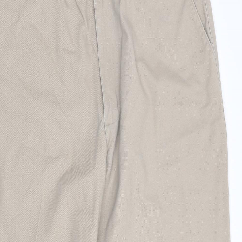 Haggar Clothing Co Mens Beige   Chino Trousers Size 34 in L28 in