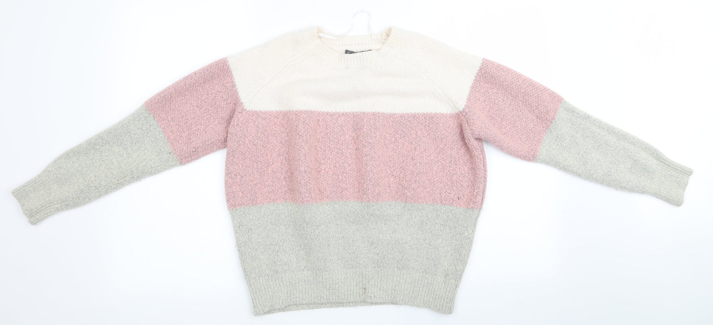 Primark Womens Pink Striped  Pullover Jumper Size 14