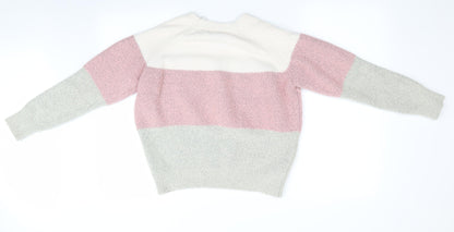Primark Womens Pink Striped  Pullover Jumper Size 14