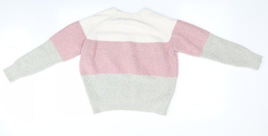 Primark Womens Pink Striped  Pullover Jumper Size 14