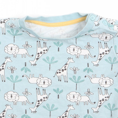 Matalan Boys Blue Animal Print  Basic T-Shirt Size 9-12 Months  - wild animals