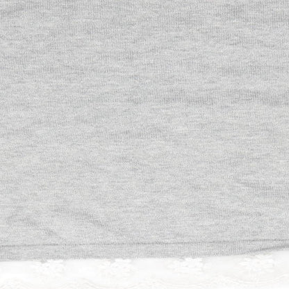 One Friday Girls Grey Floral  Pullover Jumper Size 7-8 Years  - Lace Hem Butterfly Print