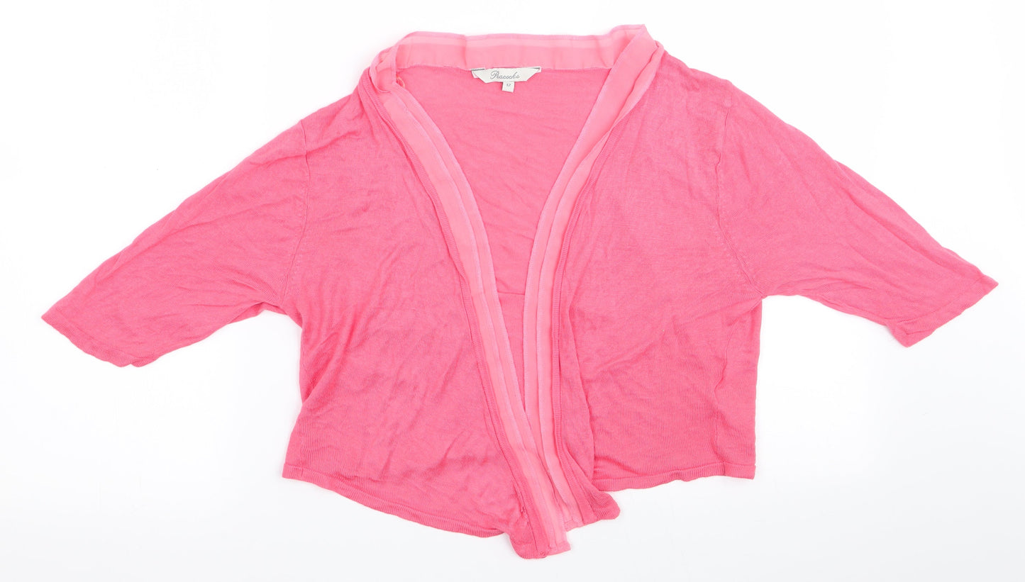 Womens UK Size 12 Peacocks Pink Cardigan Jumper
