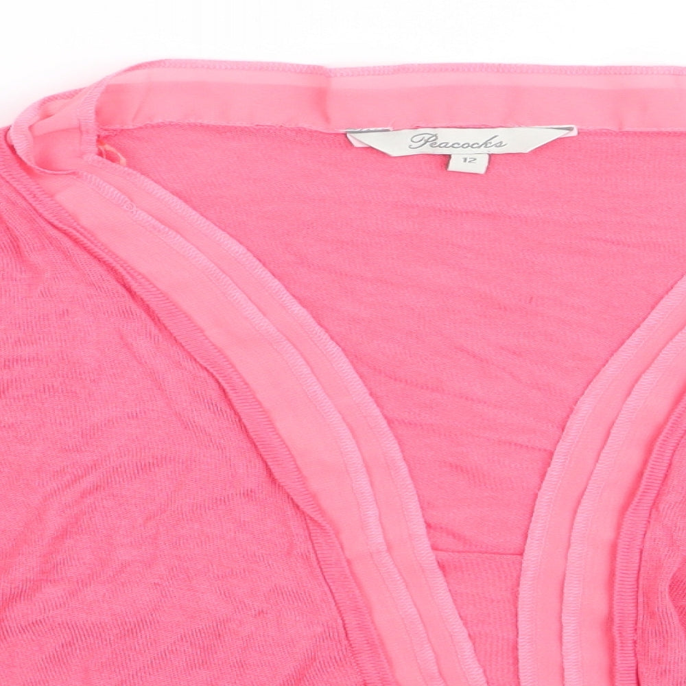 Womens UK Size 12 Peacocks Pink Cardigan Jumper