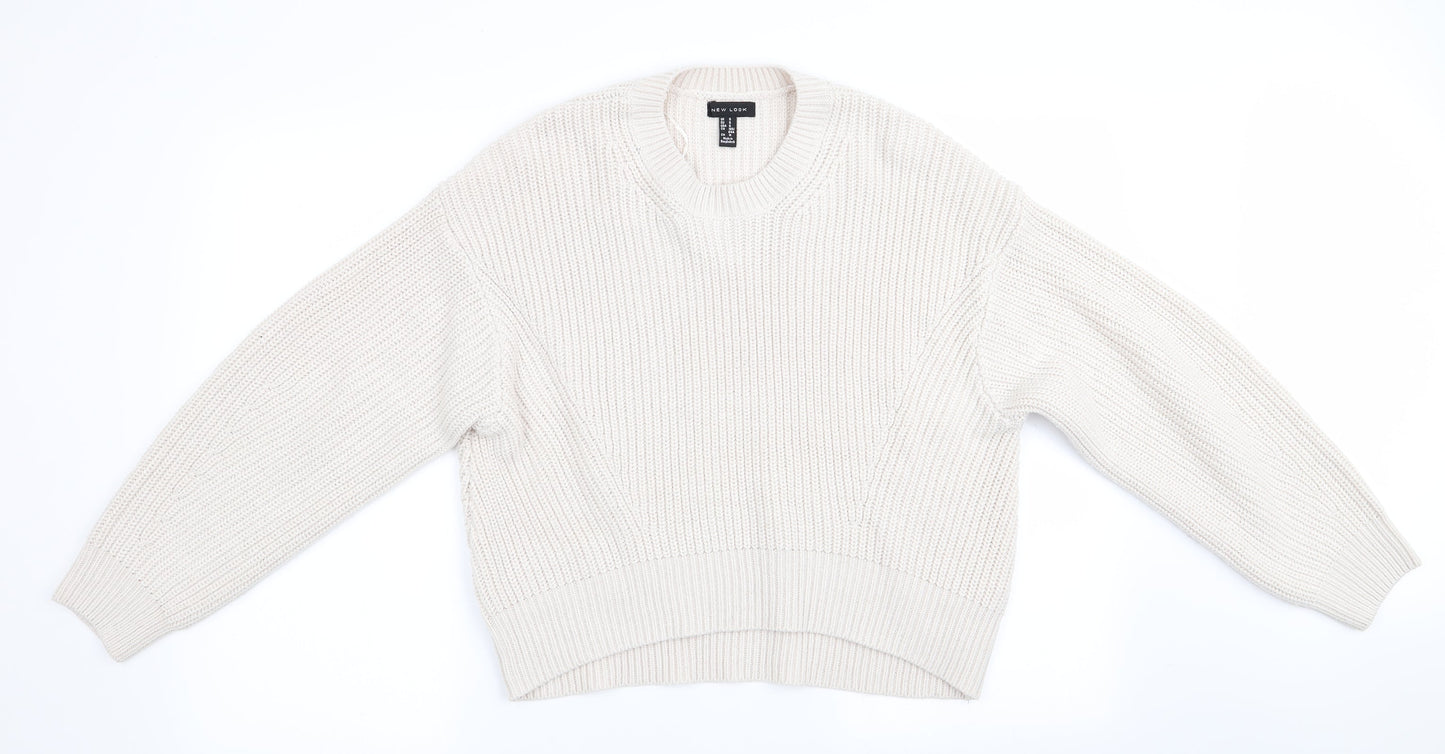 Womens UK Size S New Look Ivory Pullover Jumper