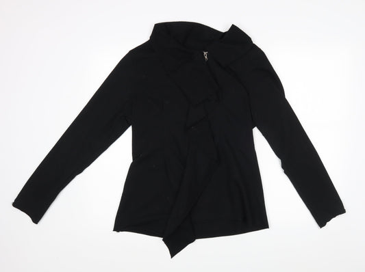 Poof Excellence Womens Black   Full Zip Jumper Size M