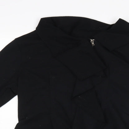 Poof Excellence Womens Black   Full Zip Jumper Size M