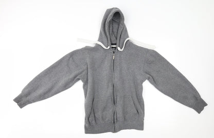 Mens UK Size S Cedar Wood State Grey Full Zip Hoodie