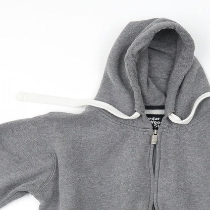 Mens UK Size S Cedar Wood State Grey Full Zip Hoodie