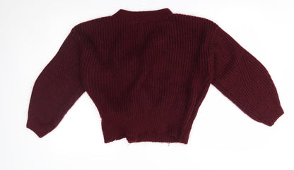 Womens UK Size L New Look Red Cardigan Jumper