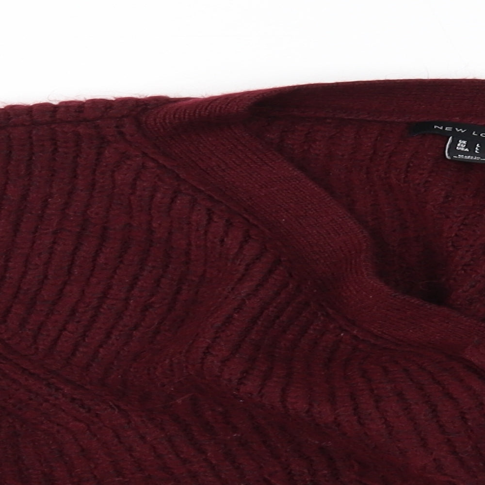 Womens UK Size L New Look Red Cardigan Jumper