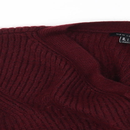 Womens UK Size L New Look Red Cardigan Jumper