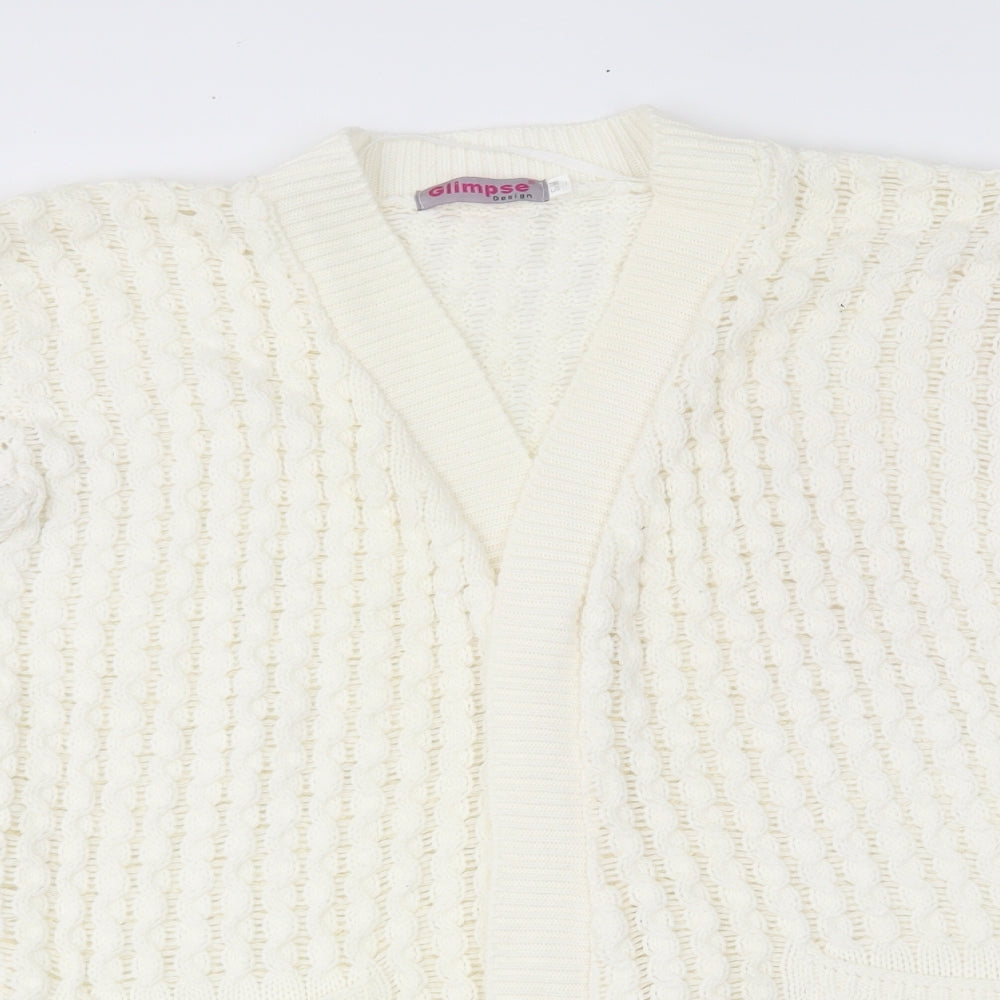 Glimpse Womens Ivory   Cardigan Jumper Size S