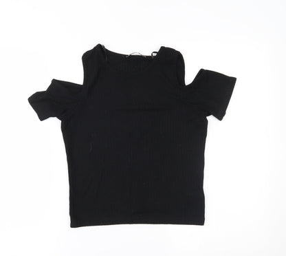 Womens UK Size 8 Select Black Basic T-Shirt