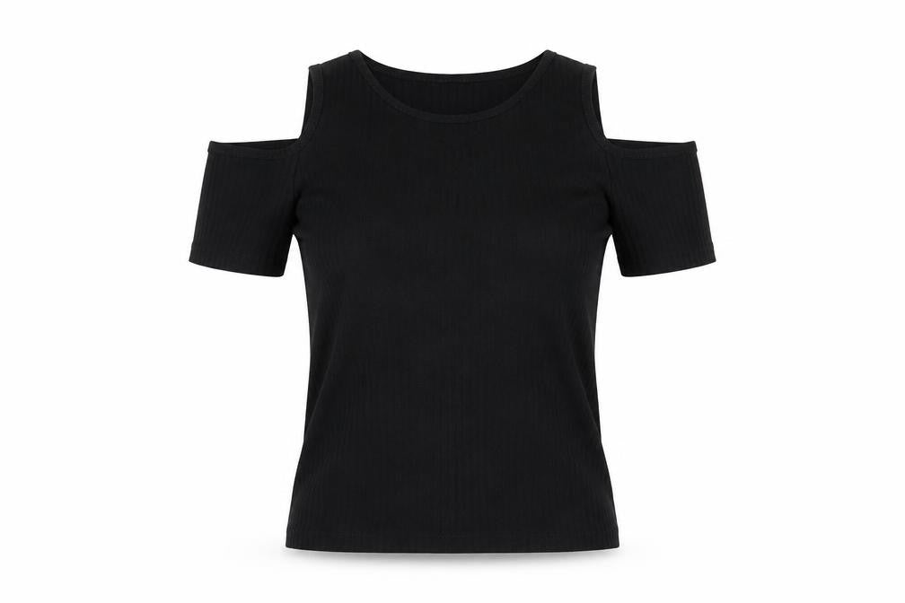 Womens UK Size 8 Select Black Basic T-Shirt