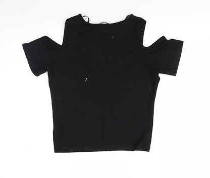 Womens UK Size 8 Select Black Basic T-Shirt