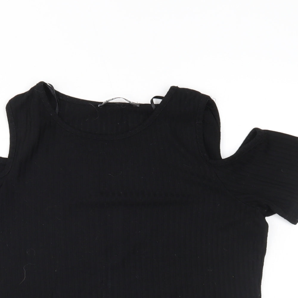 Womens UK Size 8 Select Black Basic T-Shirt