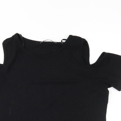 Womens UK Size 8 Select Black Basic T-Shirt