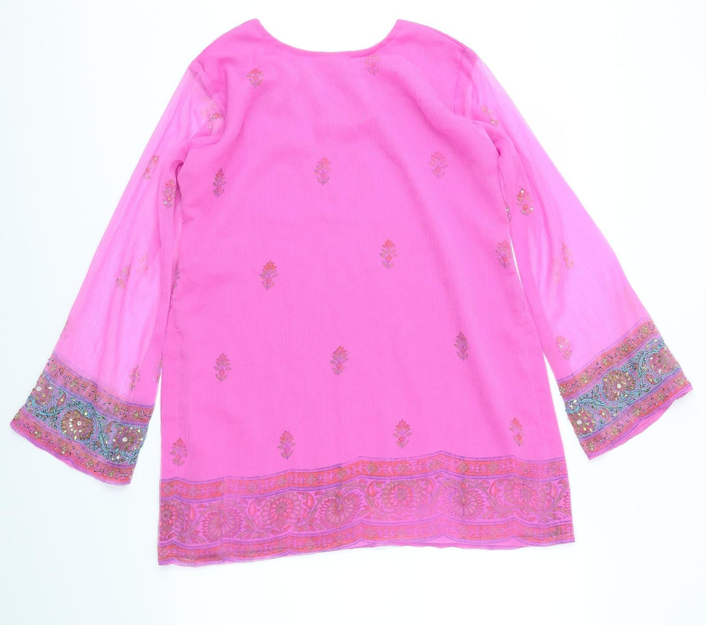 Womens UK Size S Preworn Multicoloured Basic Blouse
