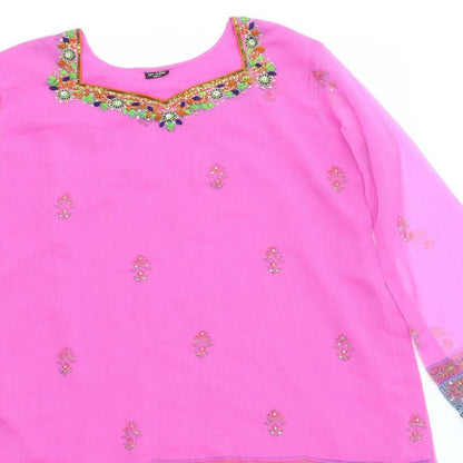 Womens UK Size S Preworn Multicoloured Basic Blouse