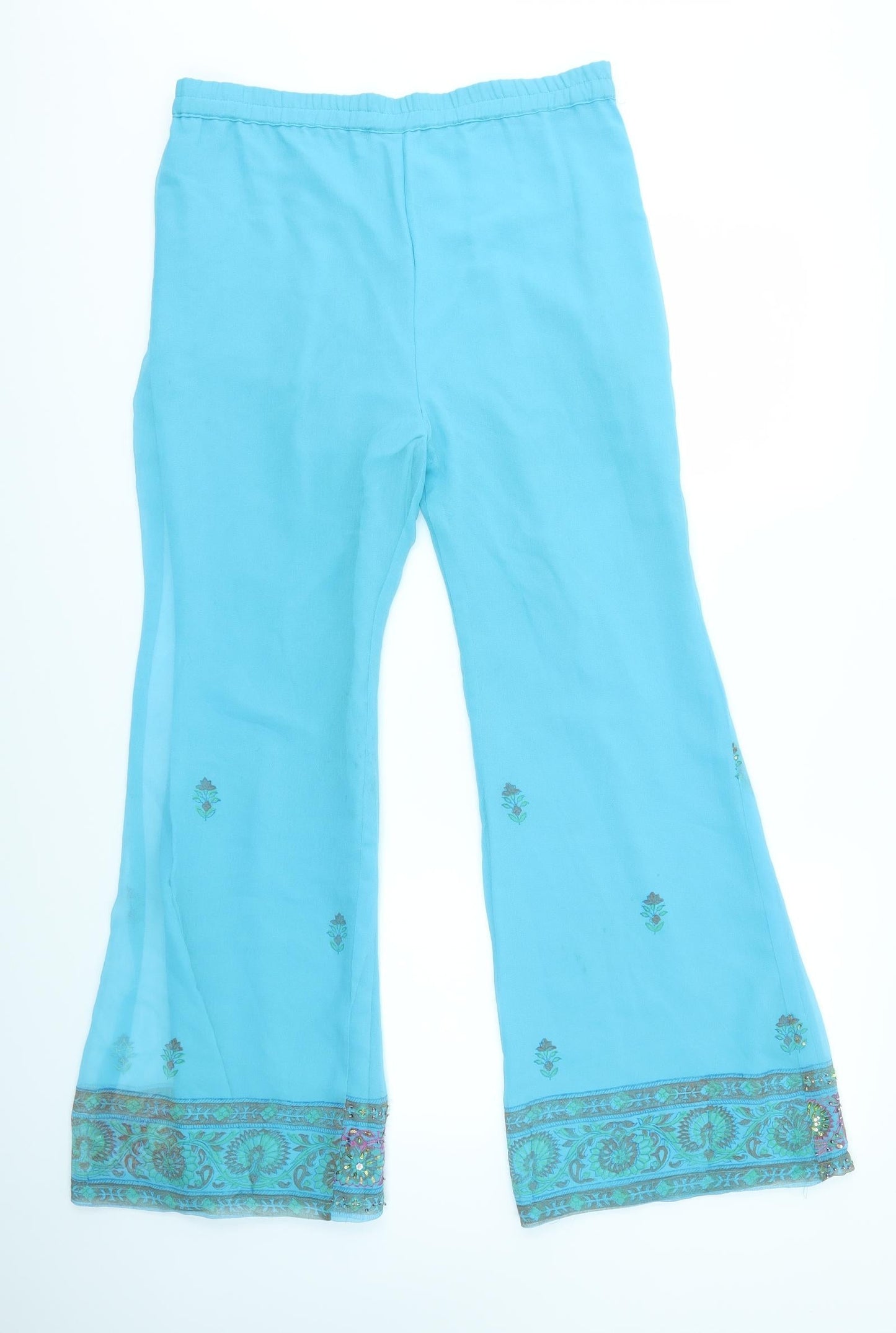 Womens UK Size M Preworn Regular Fit  Blue Trousers