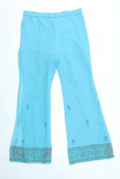 Womens UK Size M Preworn Regular Fit  Blue Trousers