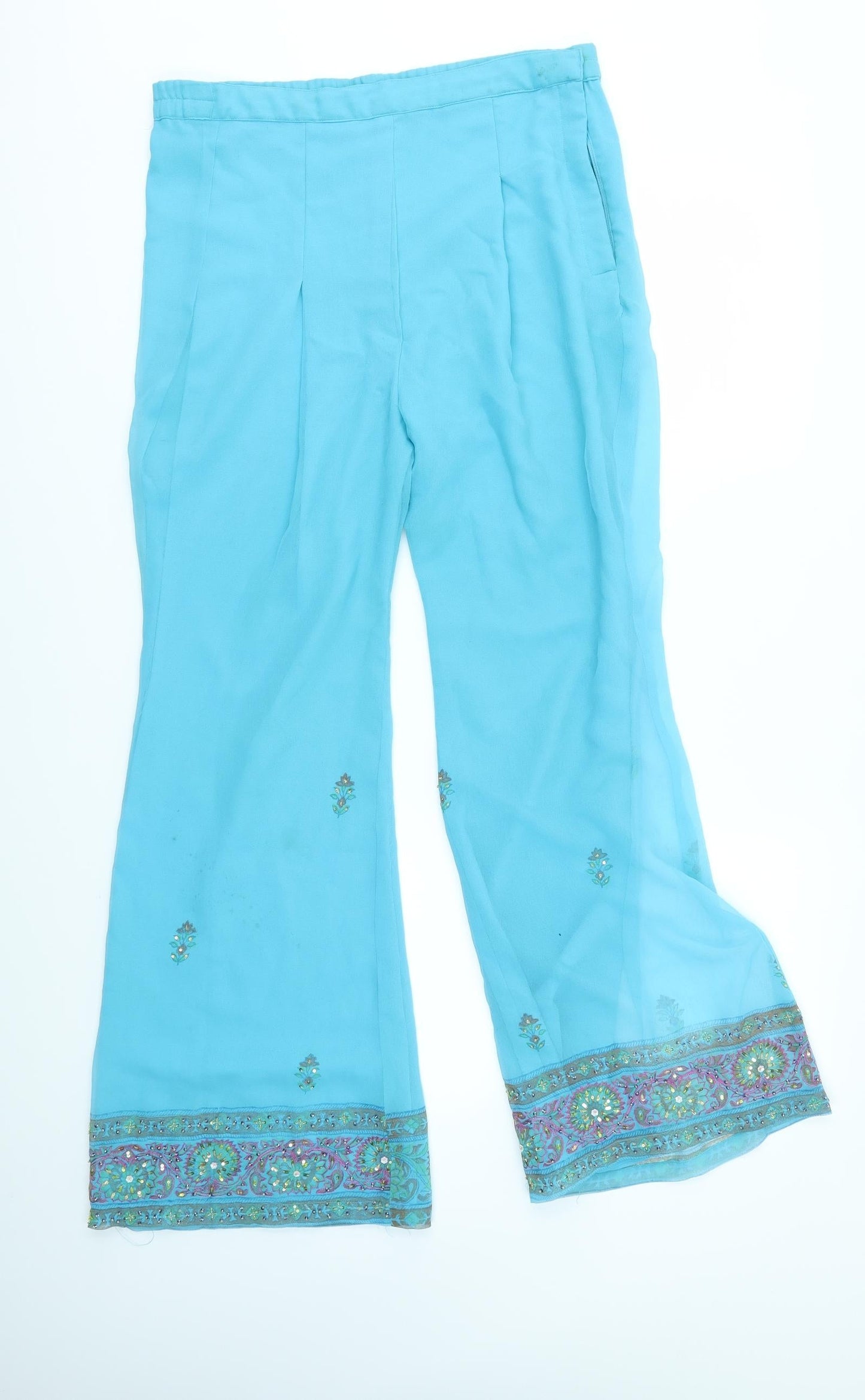Womens UK Size M Preworn Regular Fit  Blue Trousers