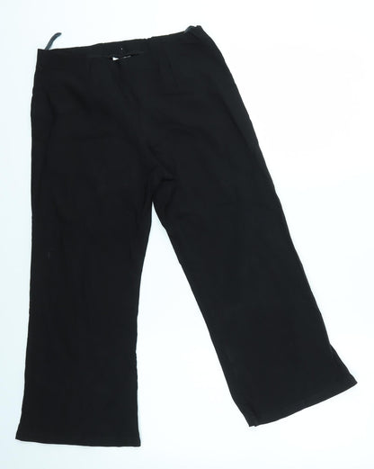 Select Womens Black   Dress Pants Trousers Size 12 L22 in - CROPPED
