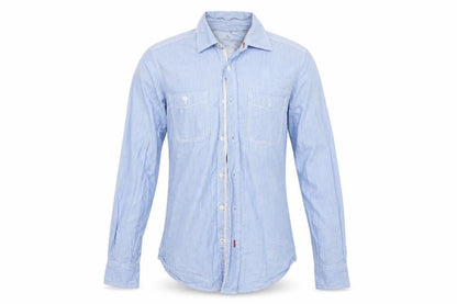 Mens UK Collar Size S EASY 1973 Smart Blue  Dress Shirt