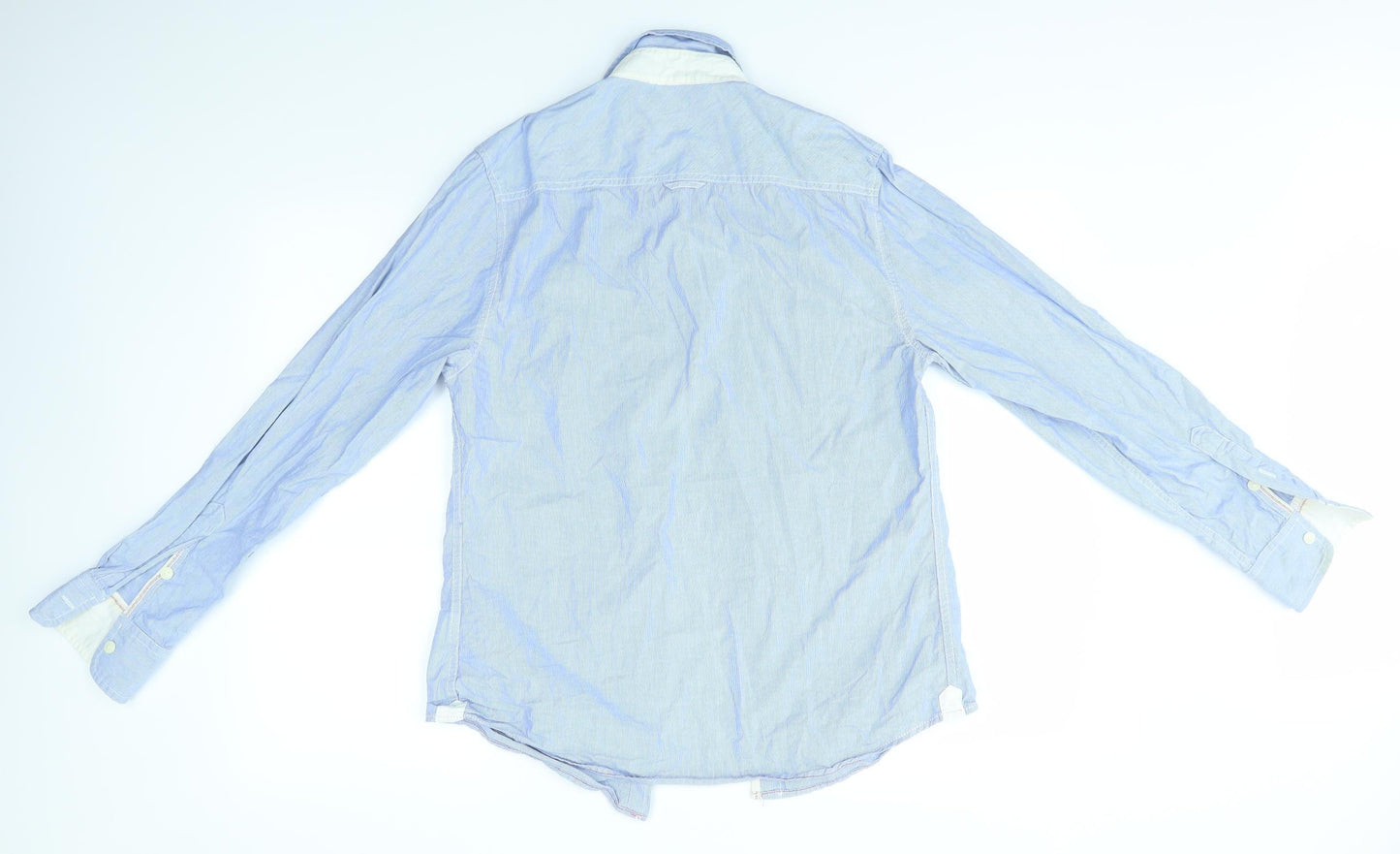 Mens UK Collar Size S EASY 1973 Smart Blue  Dress Shirt