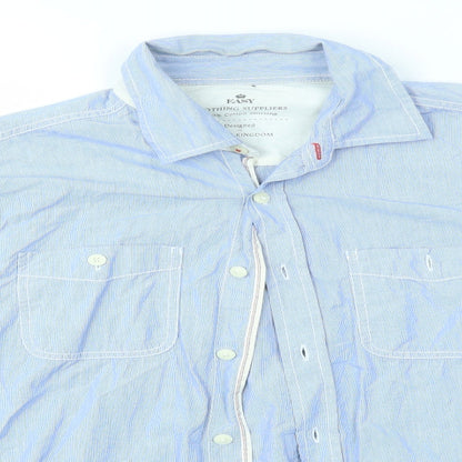 Mens UK Collar Size S EASY 1973 Smart Blue  Dress Shirt