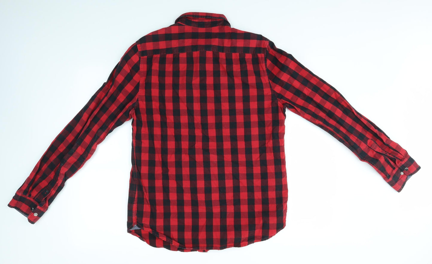 Mens UK Size M CACTUS MAN Red  Button-Up Long Sleeve Casual Shirt