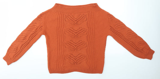 Womens UK Size M Matalan Orange Pullover Jumper