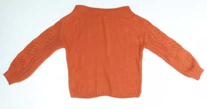 Womens UK Size M Matalan Orange Pullover Jumper
