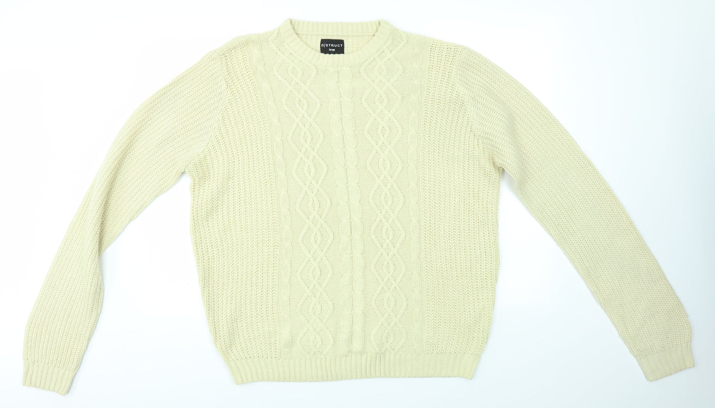 DISTRUCT Mens Beige   Pullover Jumper Size L