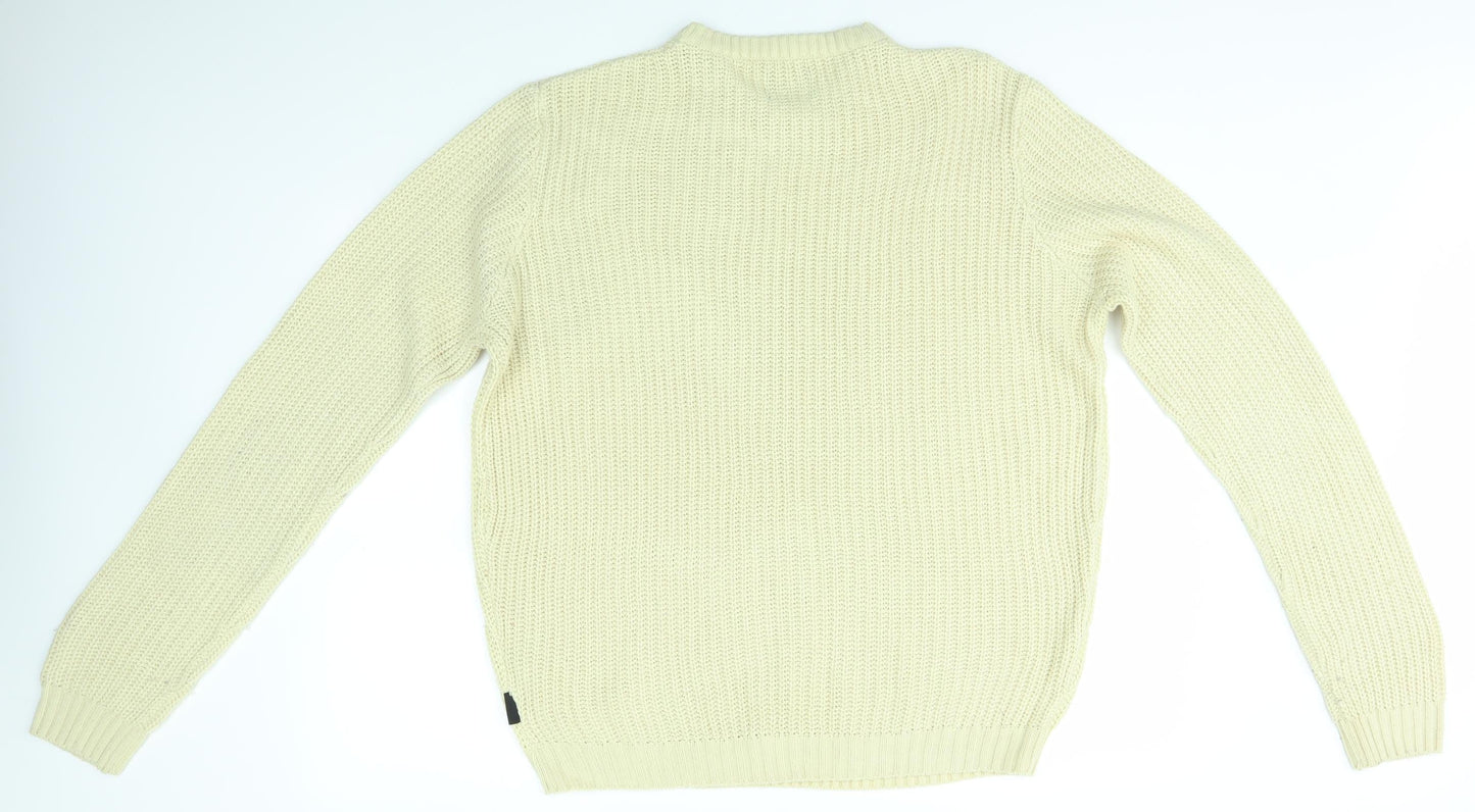 DISTRUCT Mens Beige   Pullover Jumper Size L