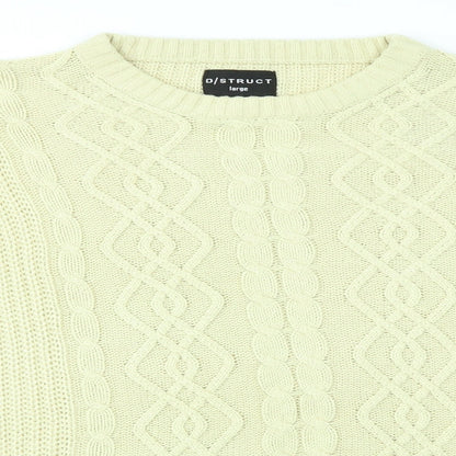 DISTRUCT Mens Beige   Pullover Jumper Size L