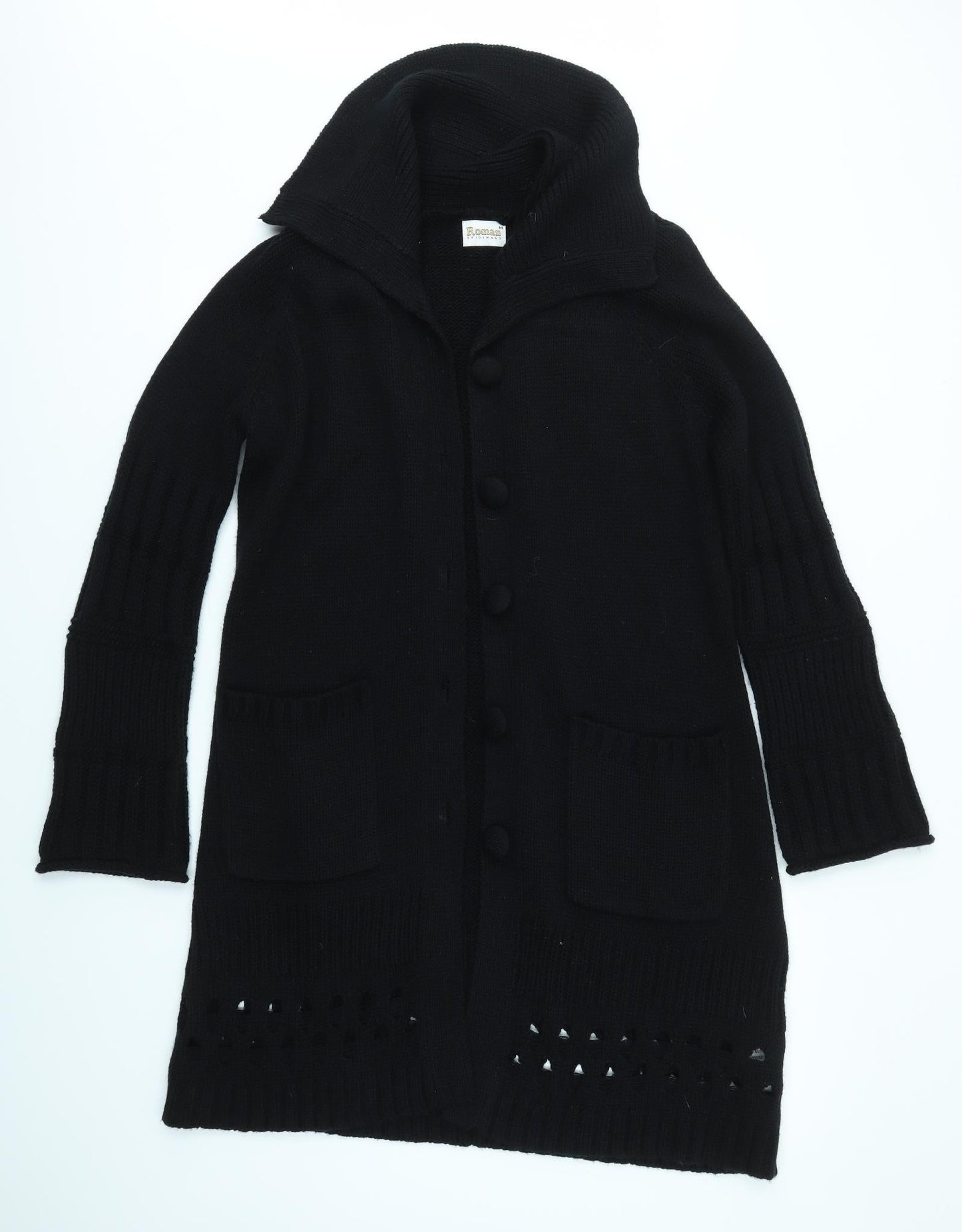 Womens UK Size M Roman Originals Black Cardigan Jumper
