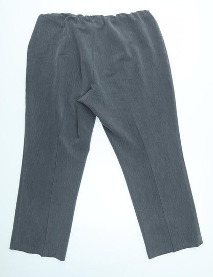 Womens UK Size XL Preworn Regular Fit Dress Pants Grey Trousers