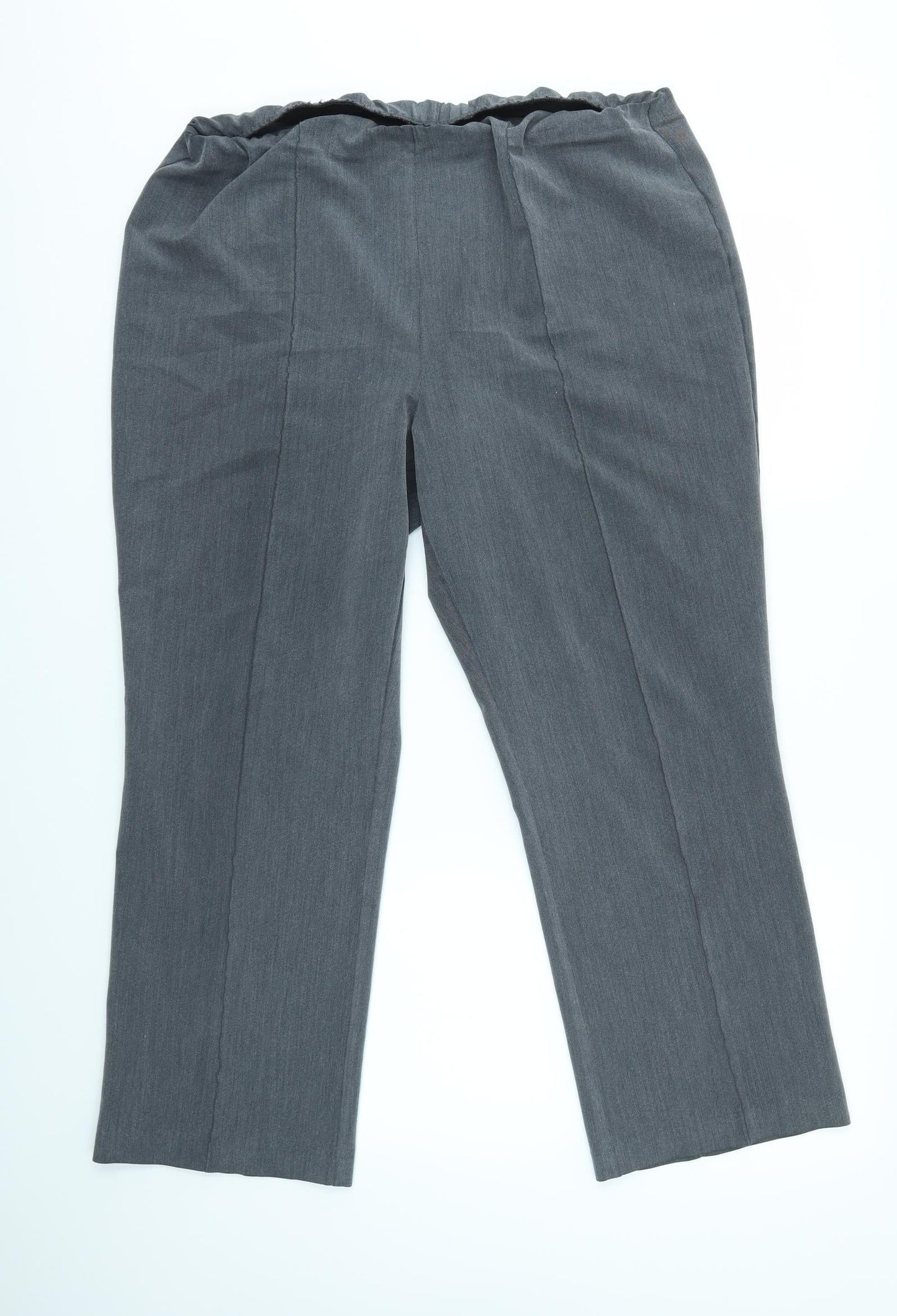 Womens UK Size XL Preworn Regular Fit Dress Pants Grey Trousers