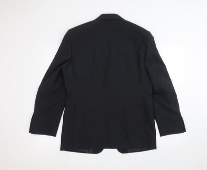 George Mens Black Striped  Jacket Suit Jacket Size 38