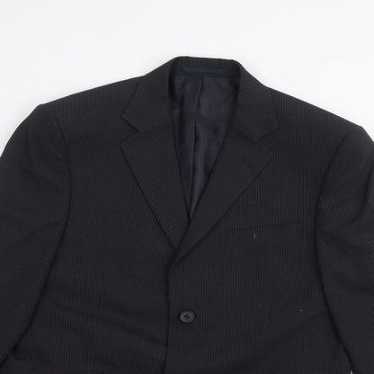 George Mens Black Striped  Jacket Suit Jacket Size 38