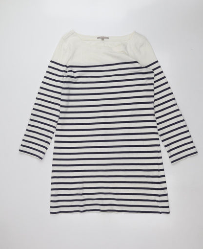 Gap Womens White Striped  Pullover Jumper Size M
